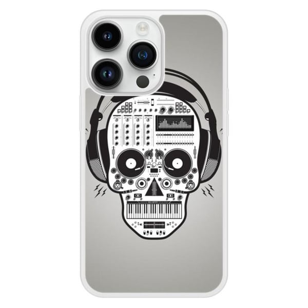 Siliconeförstärkt tryckt fodral kompatibelt med Apple iPhone 14 Pro Skull Music