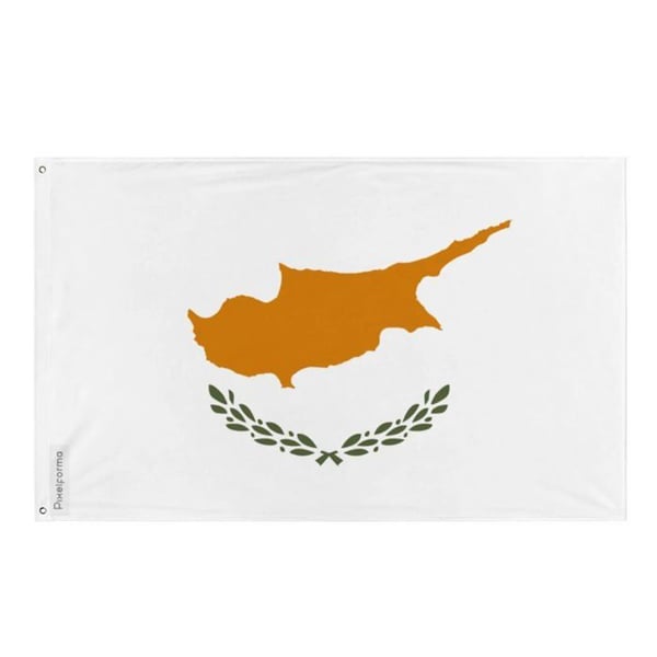 Cyperns flagga – 128 x 192 cm – Hållbar polyester – 2 metallöglor – Inomhus / Utomhus – Pixelforma