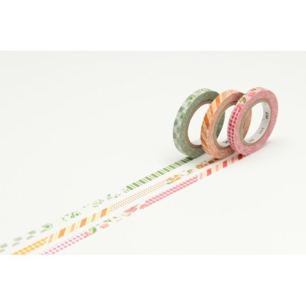 Maskeringstejp - MT - Set 3 Rullar - 6mm x 10m - Washi-papper - Återanvändbar