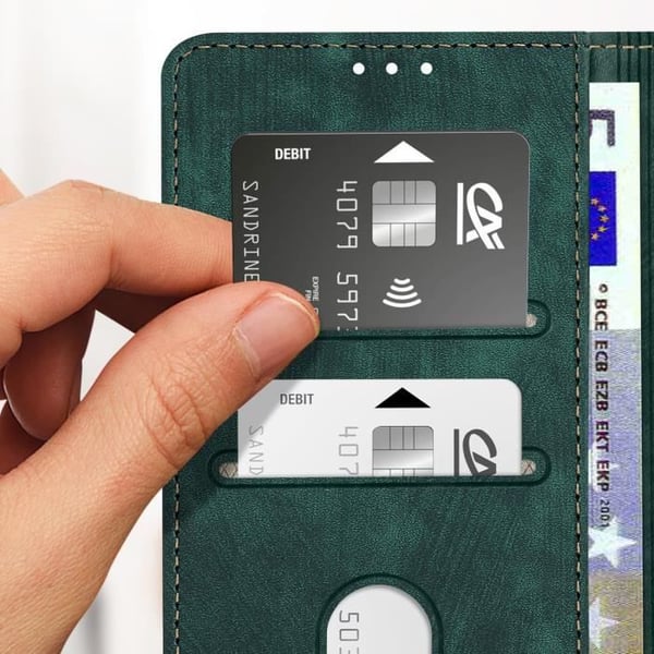 Smartphonefodral - AVIZAR - Samsung Galaxy A15 5G - RFID-skydd - Mjuk - Grangrön