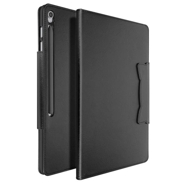 Etui för Samsung Galaxy Tab S10 FE Plus - Svart - Video Stöd - Kortficka - Komplett Skydd