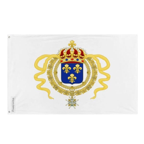 Flagga för Nya Frankrike – 90 x 150 cm – Slitstark Polyester – 2 Metallögon – Inomhus / Utomhus – Pixelforma