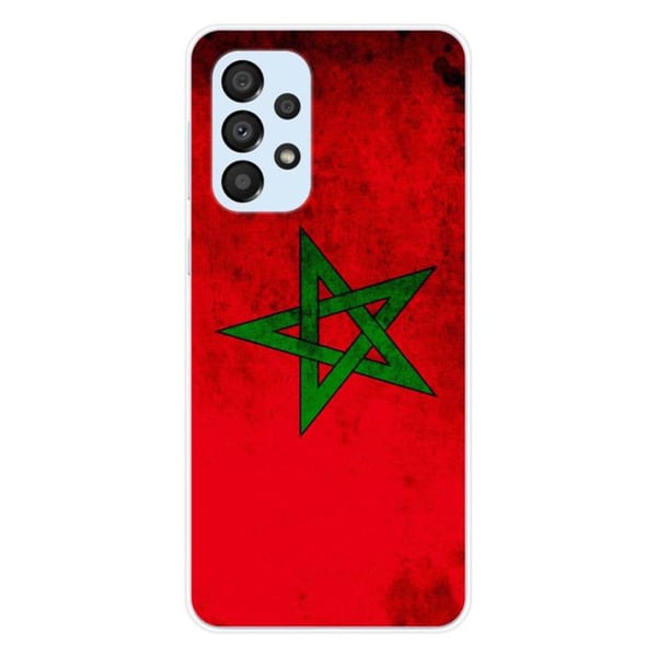 1001Coques - Silikonfodral kompatibelt med Samsung Galaxy A33 5G - Marockansk flaggmönster - Originaldesign tryckt i Frankrike