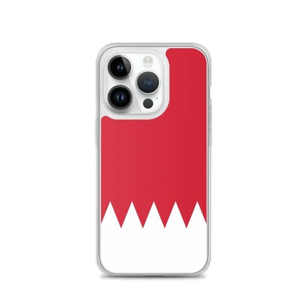 Telefonfodral – Bahrainflagga – Kompatibel med iPhone 14 Pro – Mjukt fodral – Slitstark och stötresistent - Silikon - Pixelforma