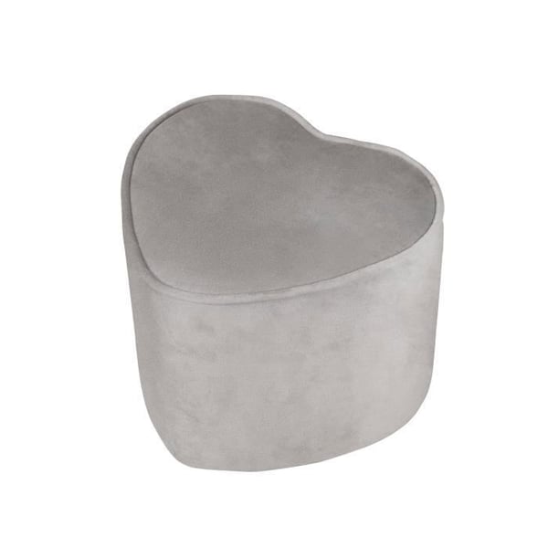 ROBA Barnpuff "Lil Sofa" Bekväm sammet - Hjärtform - Grå