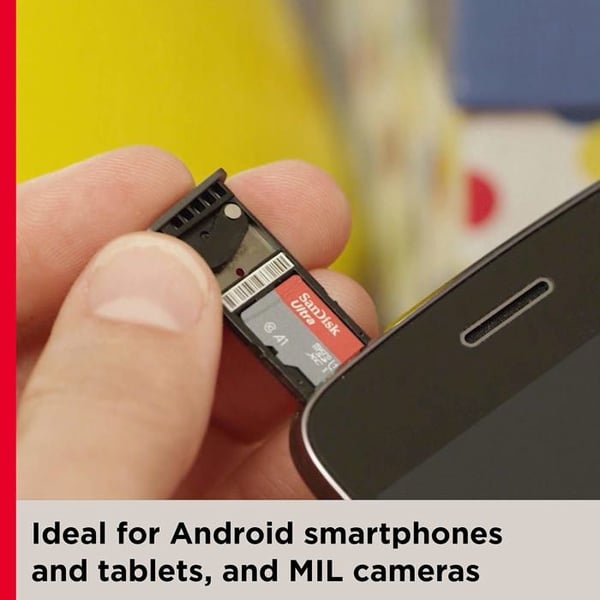 SanDisk Ultra 32 GB microSDHC-minneskort + SD-adapter Grå och röd