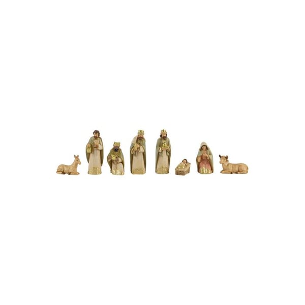 Krubba i polyresin med 8 figurer