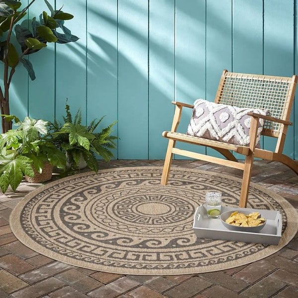 Utomhustäcke, Vintage design, Färg Svart, Täck för Terrass-Balkong-Kök, baksida i polypropen (Dimension: 160X160 cm) Utomhustäcke, Vintage design, Färg Svart, Täck för Terrass-Balkong-Kök, baksida i polypropen (Dimension: 160X160 cm)