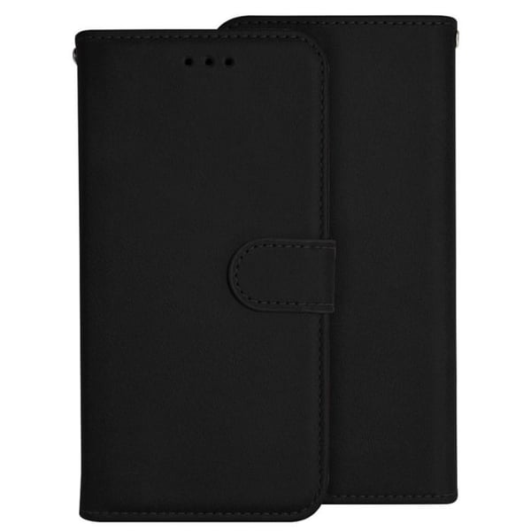 Fodral med flap - Samsung - Galaxy A16 - Svart konstläder - Magnetisk stängning - Inbyggt stöd Fodral med flap - Samsung - Galaxy A16 - Svart konstläder - Magnetisk stängning - Inbyggt stöd