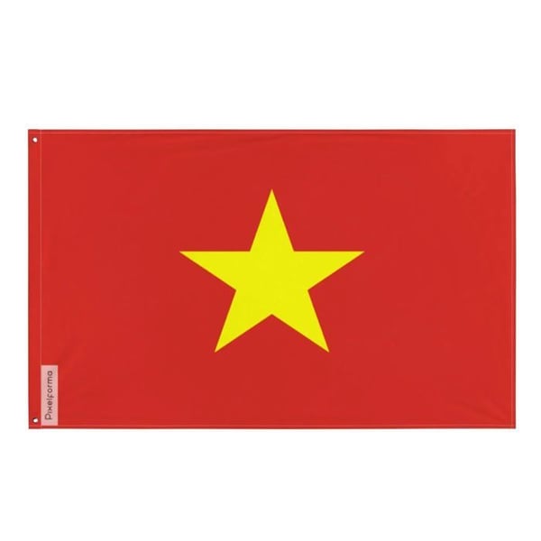Vietnamflagga – 64 x 96 cm – Hållbar Polyester – 2 Metallöglor – Inomhus / Utomhus – Pixelforma