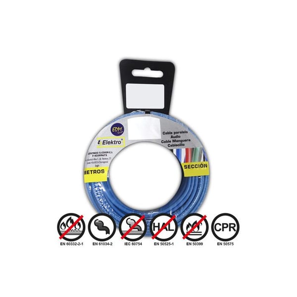 Elastisk elektrisk kabel 1,5mm Blå Halogenfri 20m