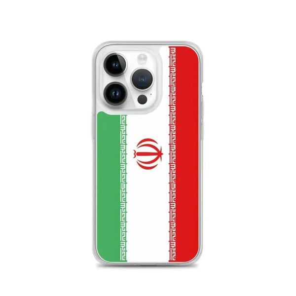 Mobilskal – Irans flagga – Kompatibel med iPhone 14 Pro – Mjuk skal – Slitstark och stöttålig - Silikon - Pixelforma