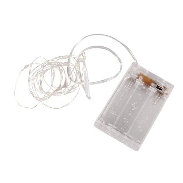 Mini-ljusslinga LED med sladd/timer, 220cm, 20LED, batteridriven, vit
