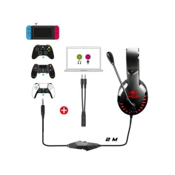 SPIRIT OF GAMER - PRO H3 - Kabelanslutet spelheadset med mikrofon, kompatibel PS4, PS5, Xbox, smartphones, surfplattor, PC, Mac - Stereoljud