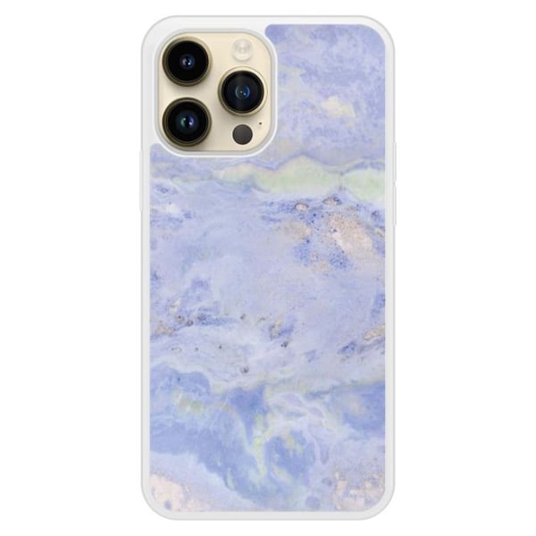 Fodral i förstärkt silikon med tryck kompatibel med Apple iPhone 14 Pro Max Marmor Blå