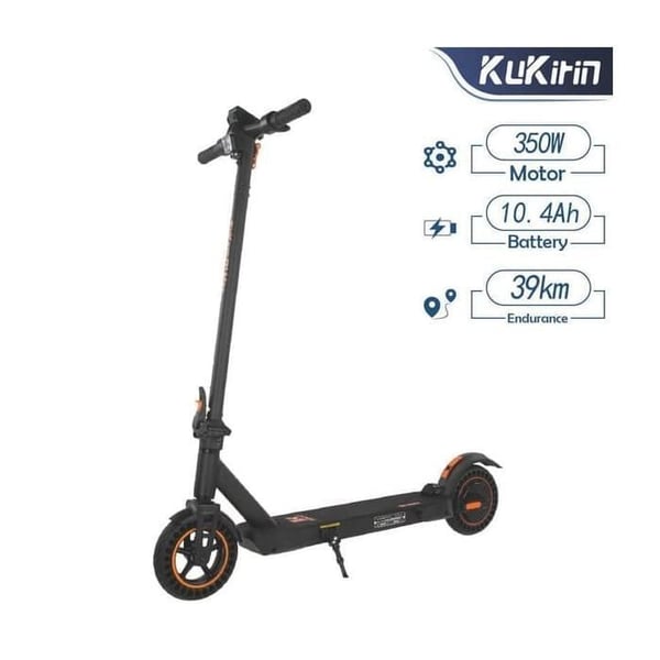 Trottinette Elektrisk KuKirin S1 Max – 30 km/h, 39 km Räckvidd, IP54, 16 kg Lätt, Fällbar, Punkteringsfria Däck