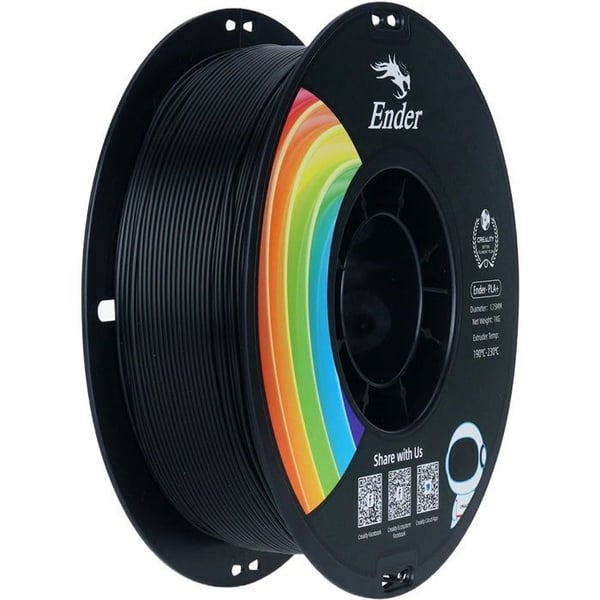 Filament PLA - CREALITY - Ender - 1kg - 1,75 mm - Svart - Temperatur 230 °C