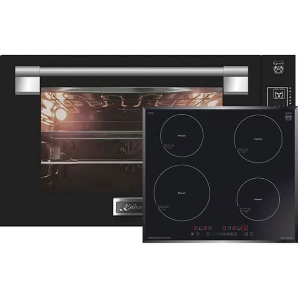 Kaiser EH 9309 +KCT 6705 FI, Fyra inbyggnadsugnar 90 cm 105L svart glas + Induktionshäll 60 cm