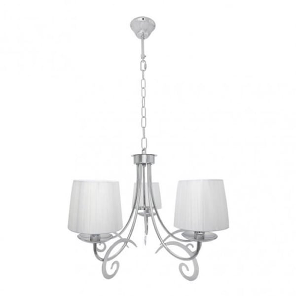 Lampa - FAB 155255020 - 5 lampor - Krom - Vit skärm - Vintage design
