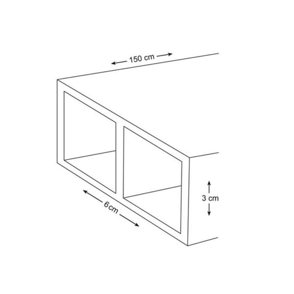 Aluminiumprofil - 150 cm - 30 x 65 mm - 1 35 mm