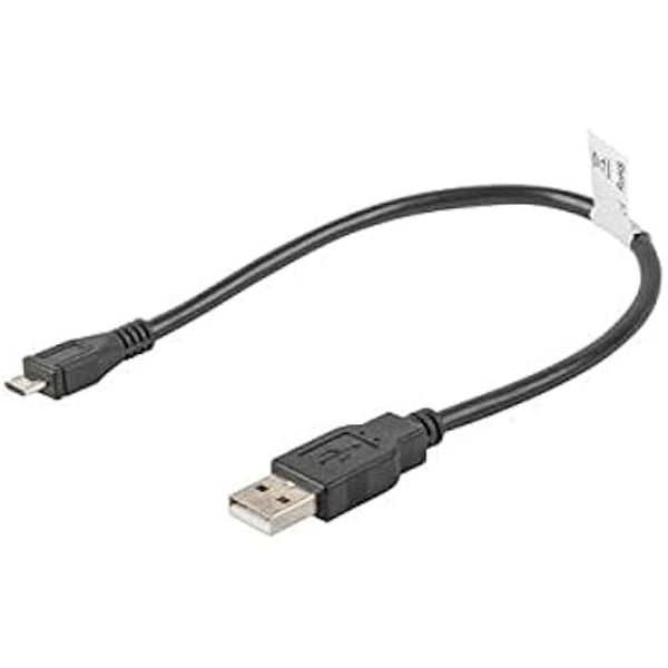 USB 2.0-kabel - LANBERG - Micro USB B till USB A - 0,3 m - Svart - Plug and Play