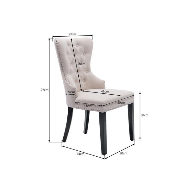 Spisestole - MUVOE - Beige lin - 4 stk. - Massivtræ ben - Armlæn