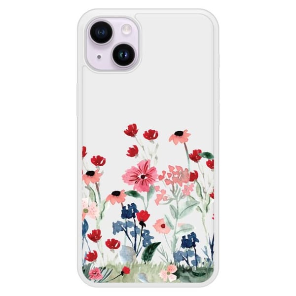 Siliconeförstärkt skal med tryck kompatibelt med Apple iPhone 15 Plus Blommig vår