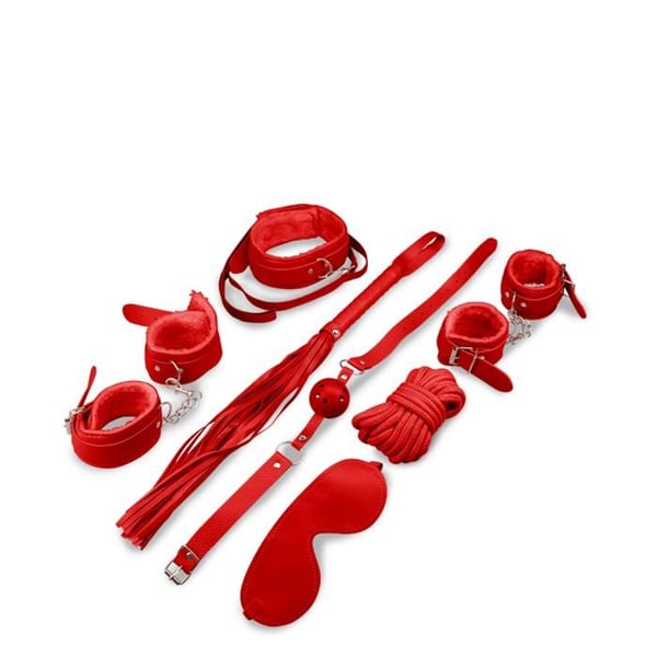 BDSM bondage kit 8 delar - Röd