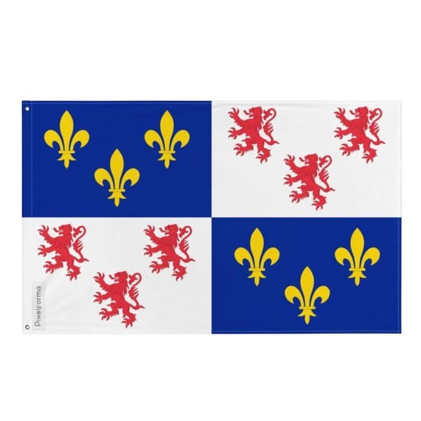 Flagga Picardie – 60 x 90 cm – Hållbar polyester – 2 metalöglor – Inomhus / Utomhus – Pixelforma