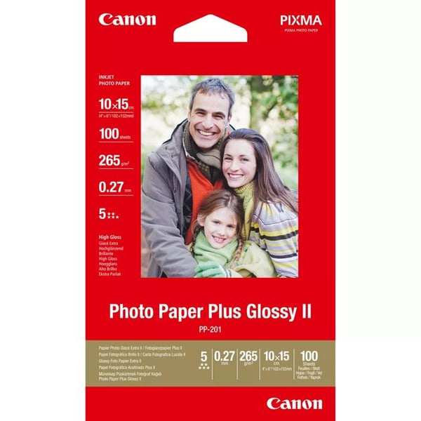 Foto Pappers Glansig - Canon - PP-201 - 10x15 cm - 100 Ark - 265 g