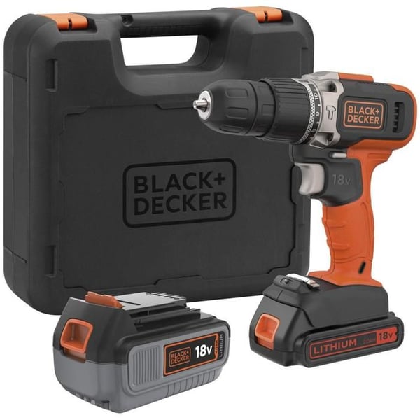 Sladdlös slagborr - Black+Decker - BCD003MEM2K-QW - 18V - 2 Ah - 1 batteri
