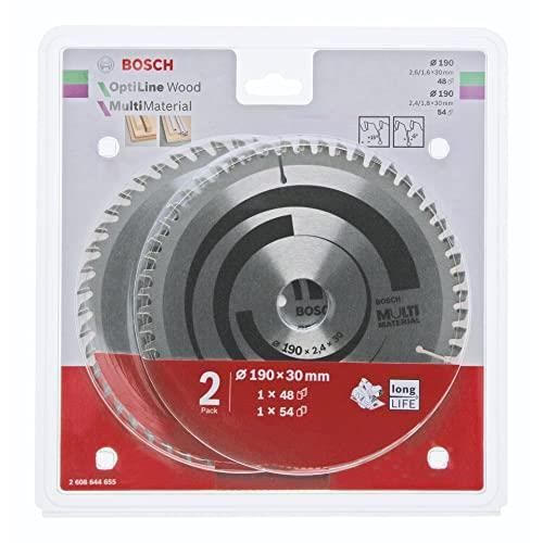 Cirkelsågblad - BOSCH - Optiline Wood & Multi Material - Grå - Set om 2