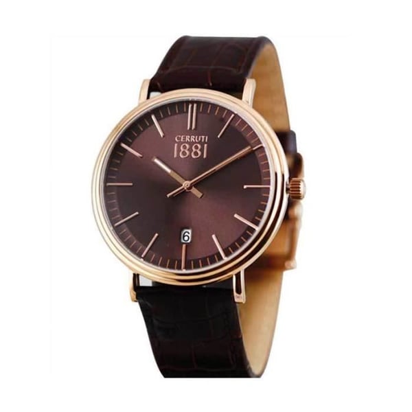Klocka - CERRUTI - CRA111SR12BR - Läder - Brun - Kvarts