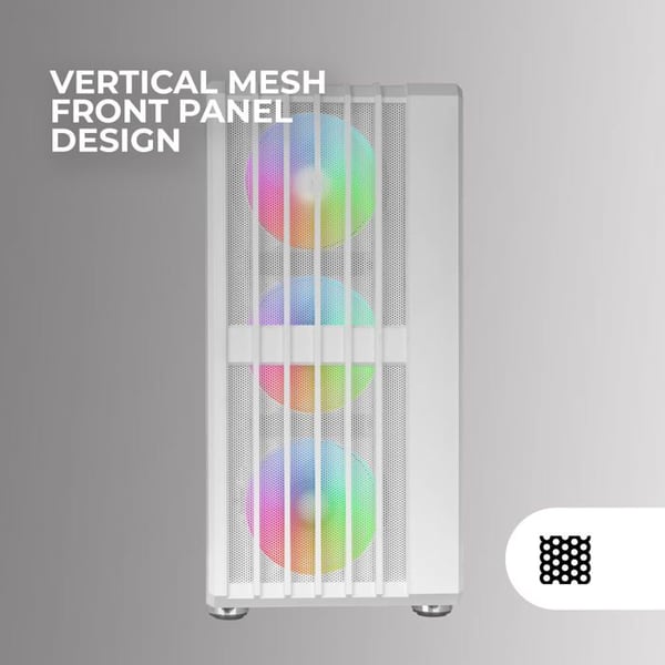 Gaming Chassi ATX - Mars Gaming - MC-VAULT - 4 ARGB-fläktar - Mesh-panel - Härdat glas