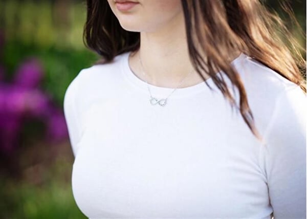 Collier - AGATO - Infinity AGS1547/47 - Sterling silver 925 - Klara zirkoner - Justerbar längd 42-47 cm
