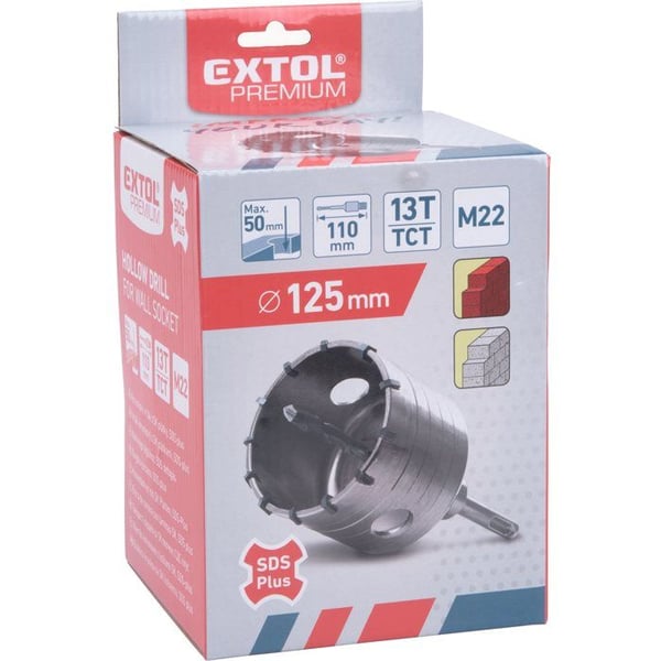 EXTOL PREMIUM SDS PLUS borr för murverk, Ø 125mm x 110mm, M22, 8801971
