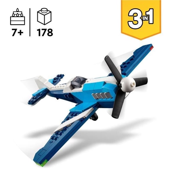 LEGO Creator 31160 3-i-1 fly: racerflyet - Byggespil fra 7 år