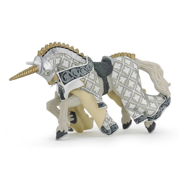 Hästfigur av Vapenmästarens Unicorn Crest - PAPO - DEN MEDELTIDA VÄRLDEN - För barn