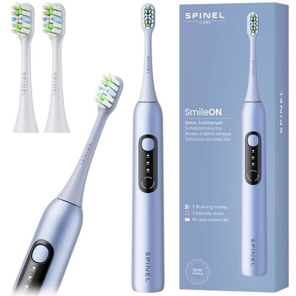 Tandborste - SpinelCare - SmileOn Blå - 2 stycken - Färg Blå - Vita tillbehör