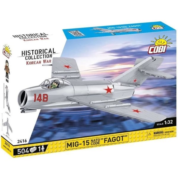Modellsats - COBI - 2416 - MIG-15 NATO KOD "FAGOT" - 504 delar - Plast - Att montera själv