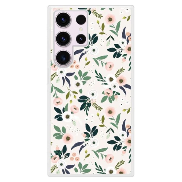 Siliconförstärkt tryckt skal kompatibel med Samsung Galaxy S23 Ultra Blommor