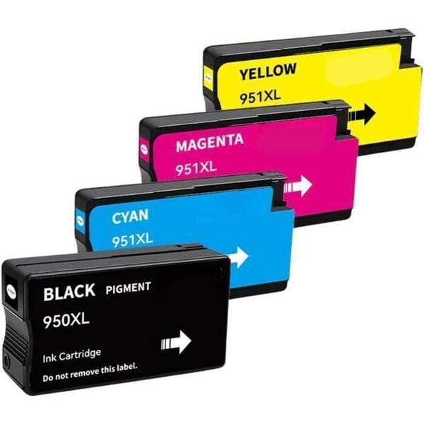 Pack av 4 kompatibla bläckpatroner HP 950-951 XL för OfficeJet Pro 251DW, 276DW, 8100, 8600, 8610, 8620, 8630, 8640, 8660