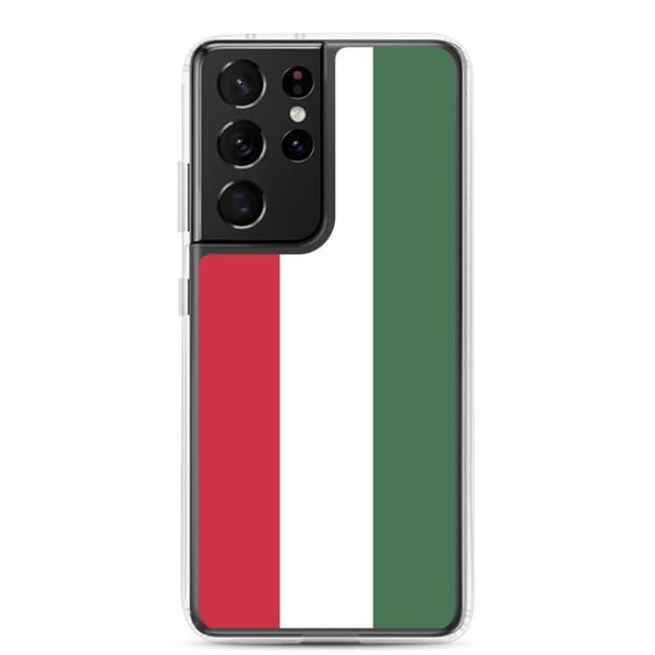 Telefonhölje – Ungerns flagga – Kompatibel med Samsung Galaxy S21 – Mjuk fodral – Stöt- och slitstark – Pixelforma