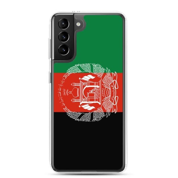 Telefonfodral – Flagga för Afghanistan – Kompatibel med Samsung Galaxy S21 Ultra – Mjuk Fodral – Hållbar och Stötsäker – Pixelforma