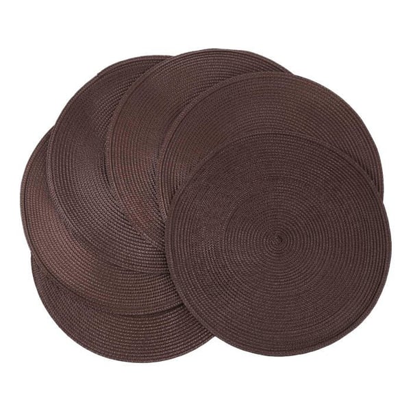 Vävt bordstabletter - Joskeijky - 38 cm - Brun - Polypropen - 6-pack - Lätta att rengöra