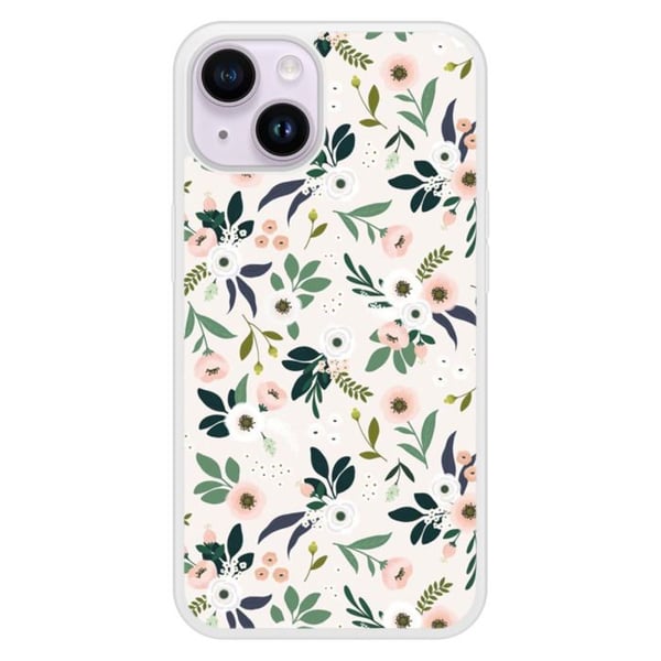 Förstärkt silikonfodral med tryck kompatibelt med Apple iPhone 14 Blommor