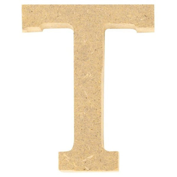 MégaCréa DIY - Bokstav i MDF-trä 5 x 1,2 cm Alfabet bokstav T