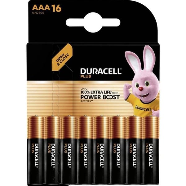 Duracell Plus Power Boost MN2400 Batteri LR3 (AAA) 1.5 V 16 st