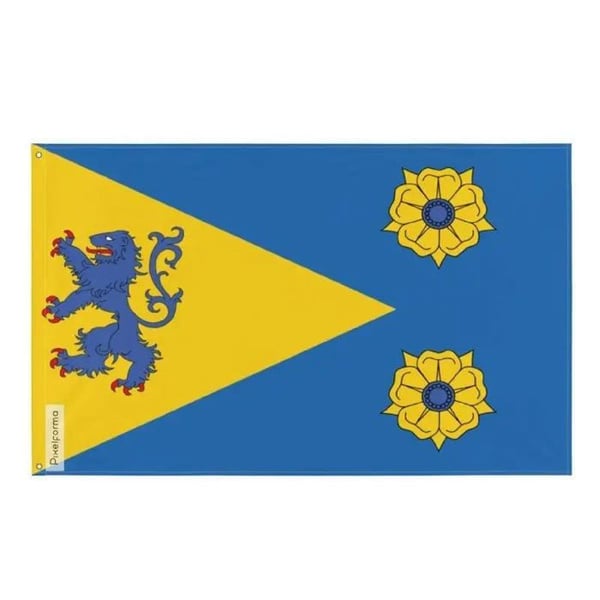 Vaudreuil-Soulanges Flagga – 96 x 144 cm – Hållbar Polyester – 2 Metallöglor – Inomhus / Utomhus – Pixelforma