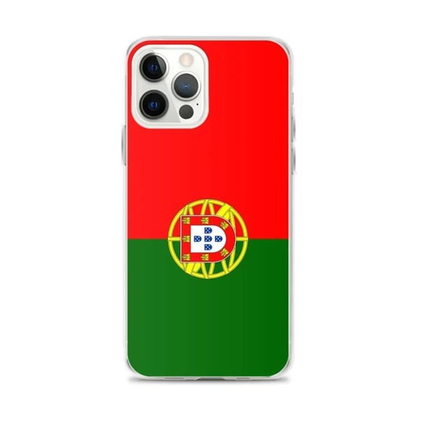 Mobilskal – Portugals flagga – Kompatibel med iPhone 12 Pro Max – Mjuk fodral – Slitstark och stötresistent - Silikon - Pixelforma